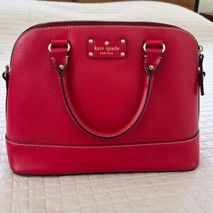 Kate Spade Red New York Leather Top Handle Bag Purse